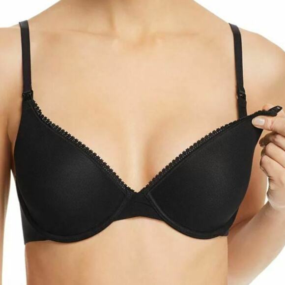 On Gossamer Next To Nothing Underwire Maternity Nursing Black Bra Size 38DD - Picture 1 of 7